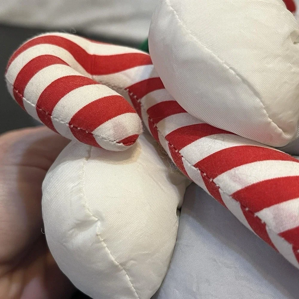 Fisher Price Puffalumps Plush Christmas Santa Mouse Candy Cane Vintage 1987